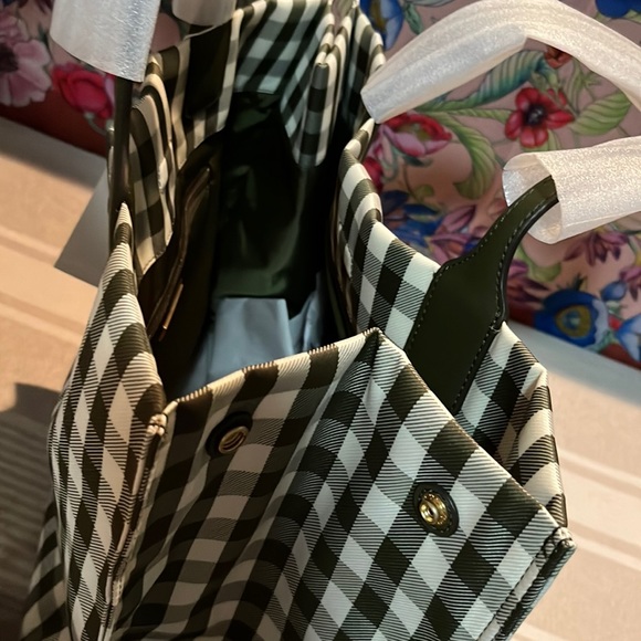 Tory Burch Ella Gingham Tote Bag 🌿🤍 - Picture 14 of 16